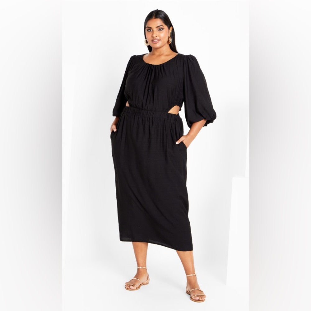City chic Harriet dress size 16W black. New in package.